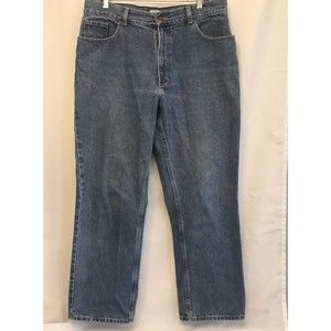 Vintage 90s LL Bean High Rise Denim Blue Jeans Original Fit Size 16 Mom Jeans